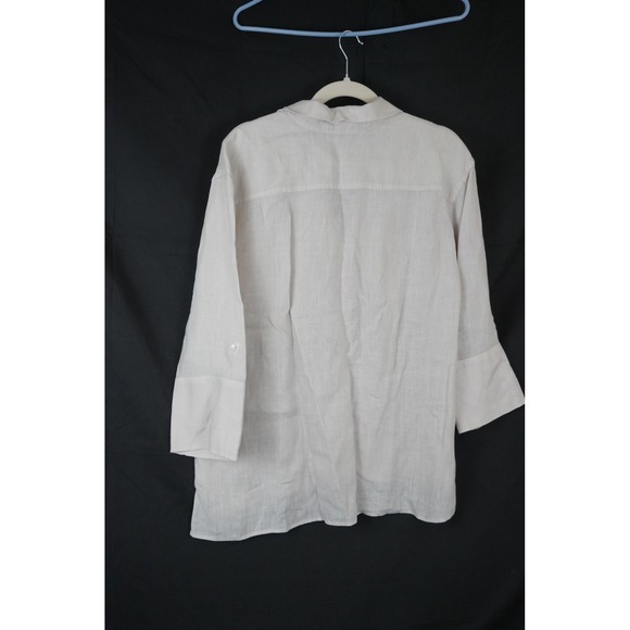 Standard James Perse Womens 100 % Linen Button Up Shirt Oatmeal Beige Size 4 - Picture 2 of 12